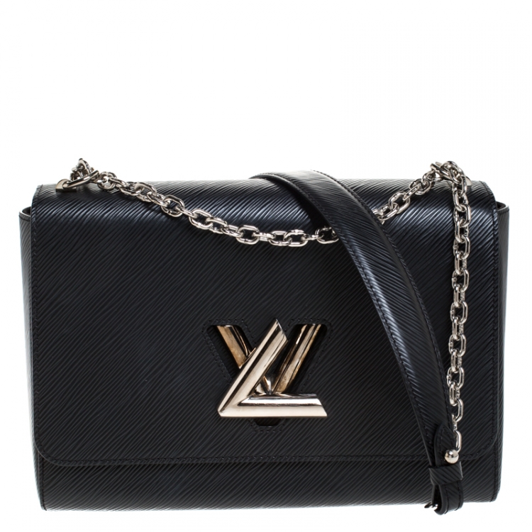 Louis Vuitton LV Twist Belt EPI Leather Medium 80 Black