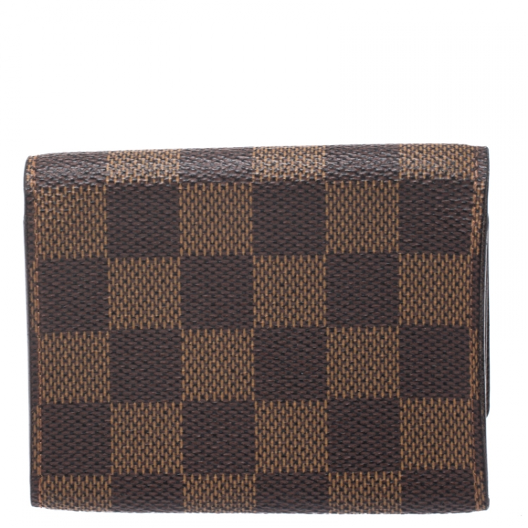 Pre Owned Louis Vuitton Damier Ebene Canvas Business Card Holder