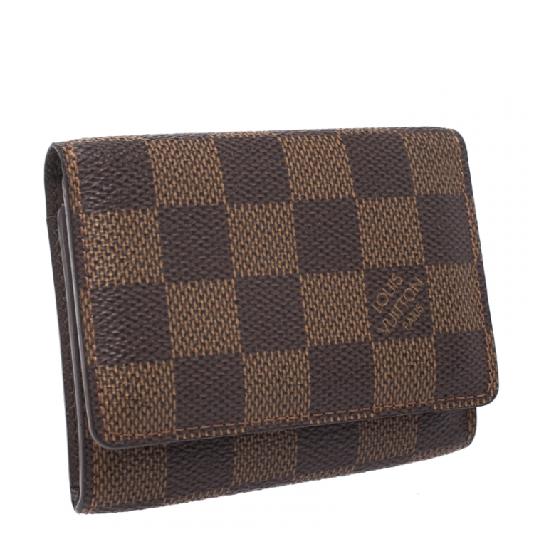 Pre Owned Louis Vuitton Damier Ebene Canvas Business Card Holder