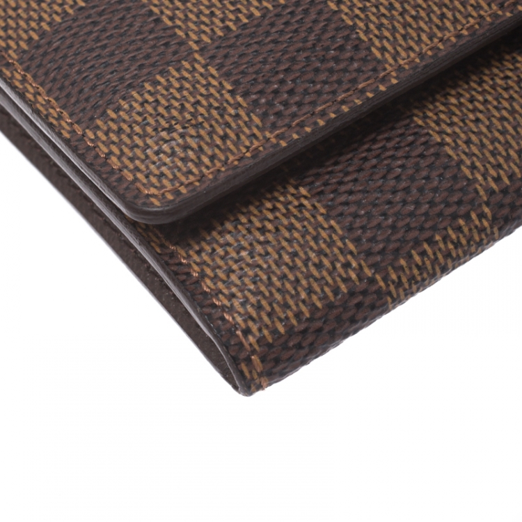 Pre Owned Louis Vuitton Damier Ebene Canvas Business Card Holder