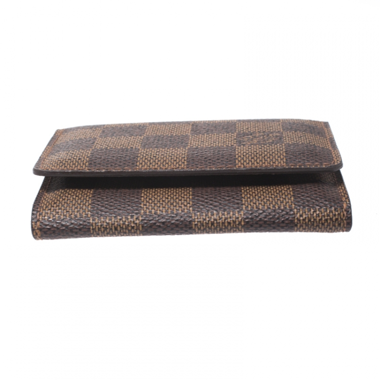 Pre Owned Louis Vuitton Damier Ebene Canvas Business Card Holder