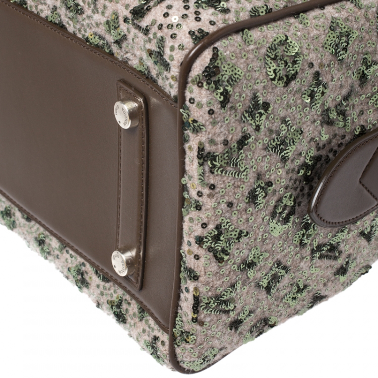مملوكة مسبقًا Louis Vuitton Khaki Brown Sequin Monogram Limited Edition Sunshine Express Speedy Bag