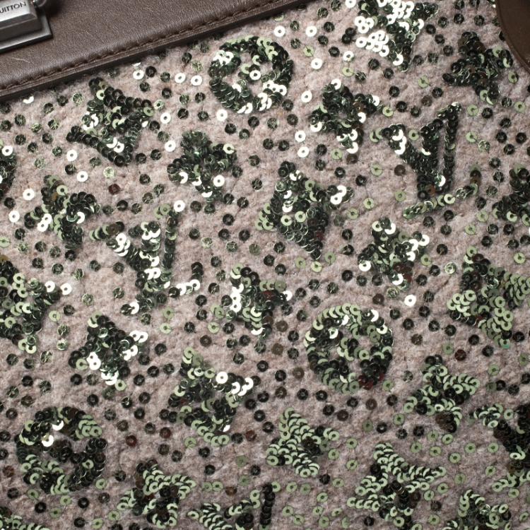 مملوكة مسبقًا Louis Vuitton Khaki Brown Sequin Monogram Limited Edition Sunshine Express Speedy Bag