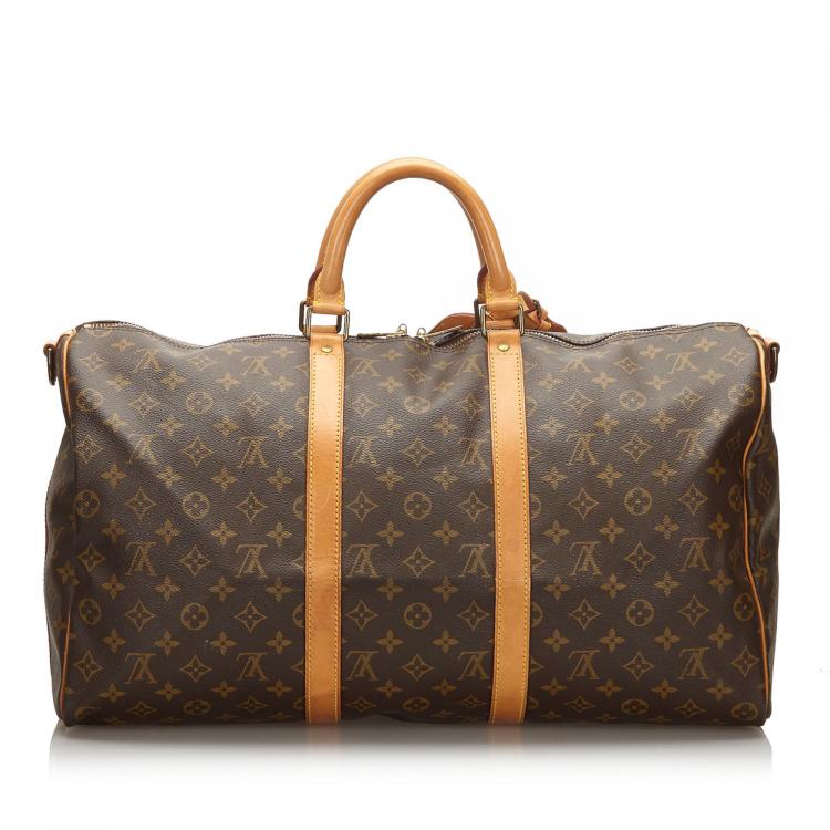 Pre Owned Louis Vuitton Monogram Canvas Keepall Bandouliere 50 Bag