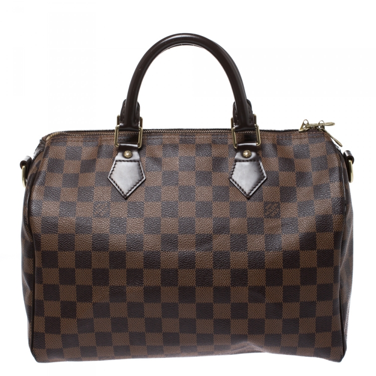 Pre Owned Louis Vuitton Damier Ebene Canvas Bandouliere Speedy 30