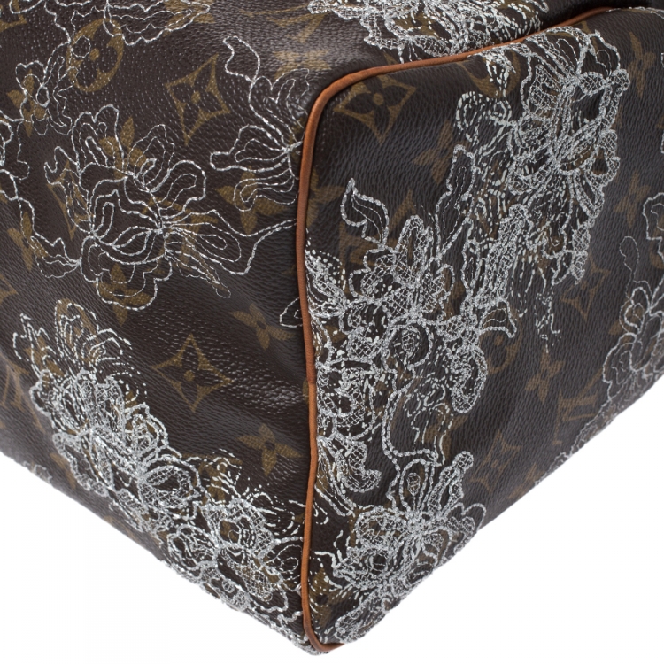 Pre Owned Louis Vuitton Monogram Canvas Limited Edition Dentelle Speedy 30