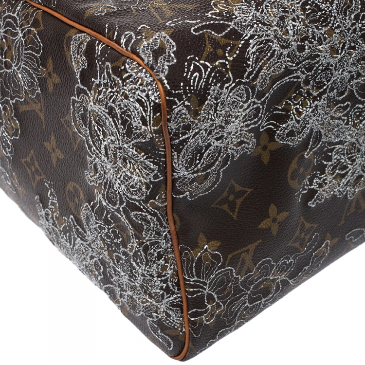 Pre Owned Louis Vuitton Monogram Canvas Limited Edition Dentelle Speedy 30
