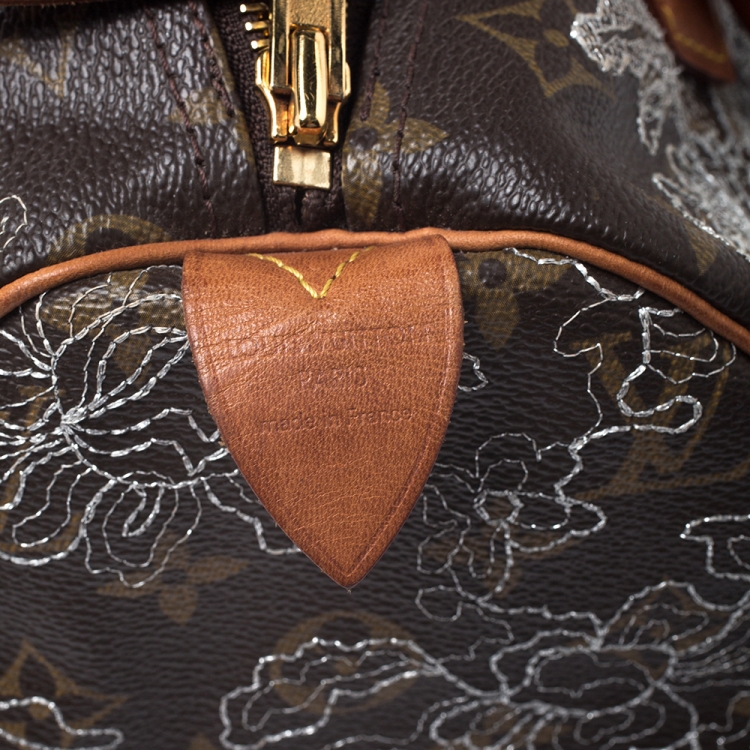 Pre Owned Louis Vuitton Monogram Canvas Limited Edition Dentelle Speedy 30