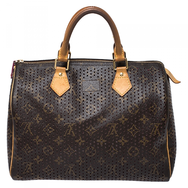 Pre Owned Louis Vuitton Fuchsia Monogram Perforated Canvas Limited Edition Speedy 30 Bag