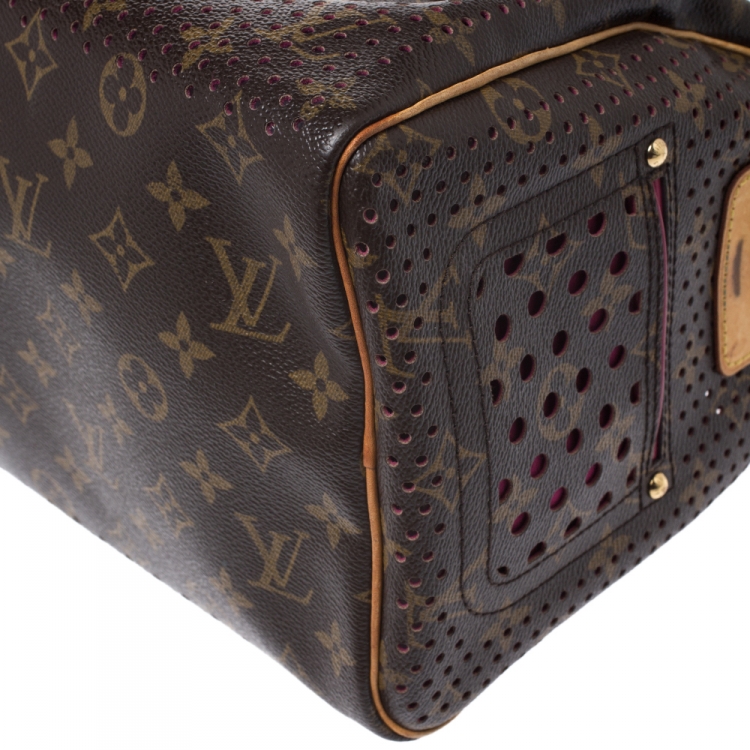 Pre Owned Louis Vuitton Fuchsia Monogram Perforated Canvas Limited Edition Speedy 30 Bag