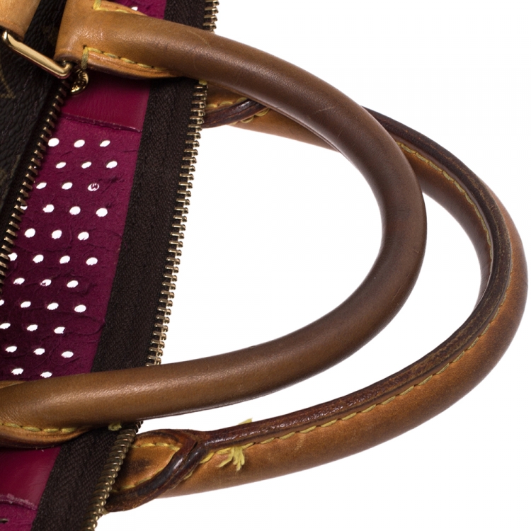Pre Owned Louis Vuitton Fuchsia Monogram Perforated Canvas Limited Edition Speedy 30 Bag