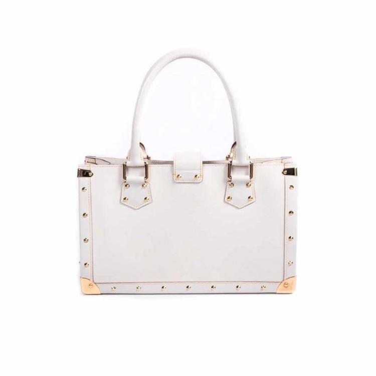 Pre Owned Louis Vuitton White Suhali Leather Le Fabuleux Bag