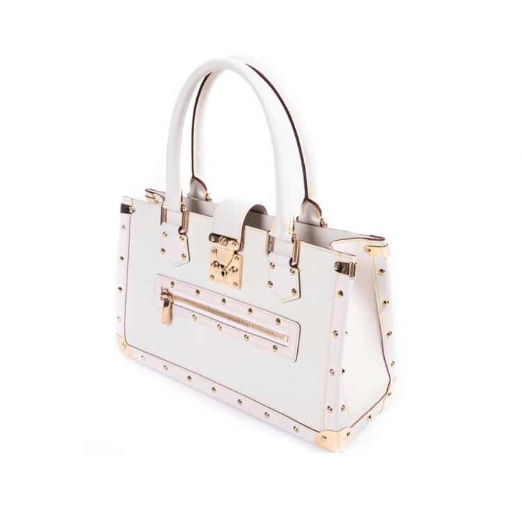 Pre Owned Louis Vuitton White Suhali Leather Le Fabuleux Bag
