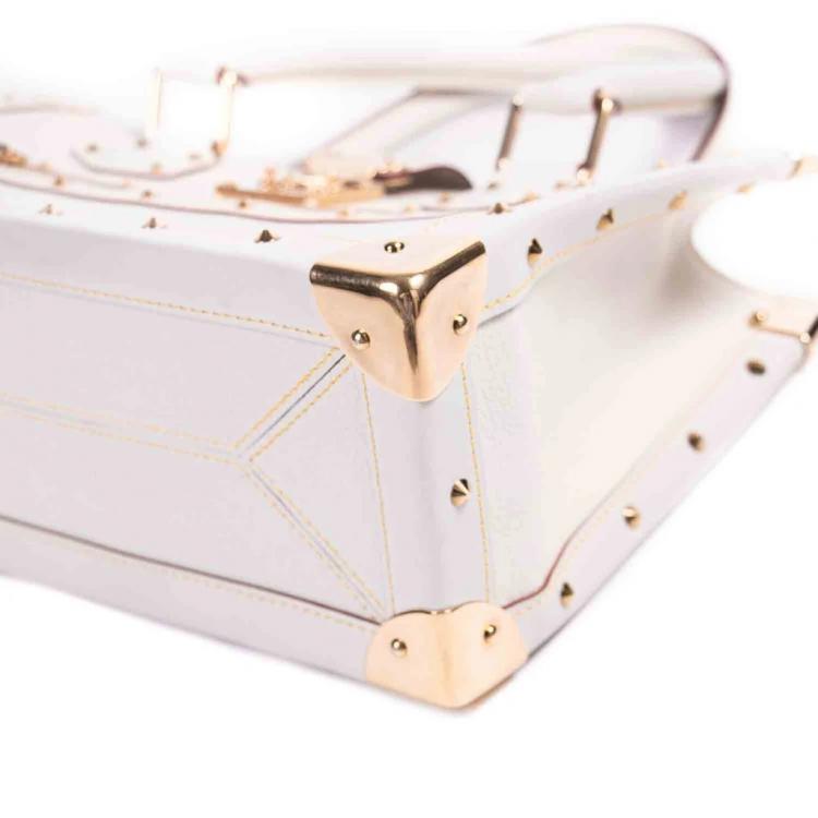 Pre Owned Louis Vuitton White Suhali Leather Le Fabuleux Bag