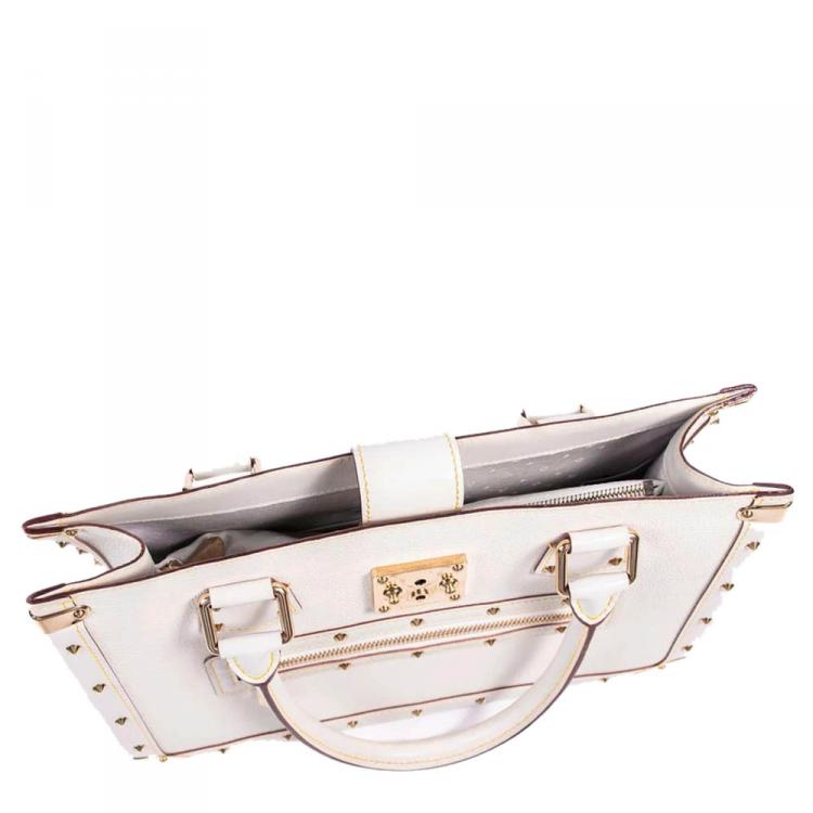 Pre Owned Louis Vuitton White Suhali Leather Le Fabuleux Bag