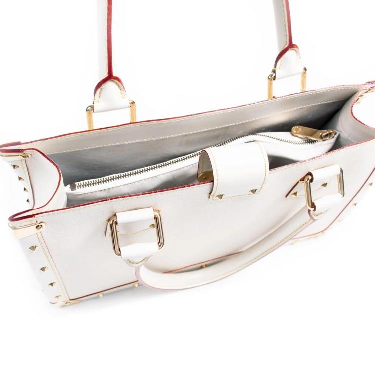 Pre Owned Louis Vuitton White Suhali Leather Le Fabuleux Bag