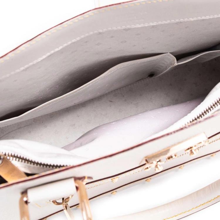 Pre Owned Louis Vuitton White Suhali Leather Le Fabuleux Bag