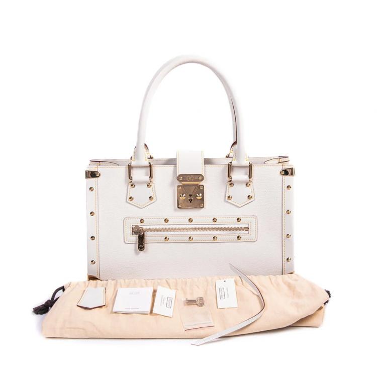 Pre Owned Louis Vuitton White Suhali Leather Le Fabuleux Bag