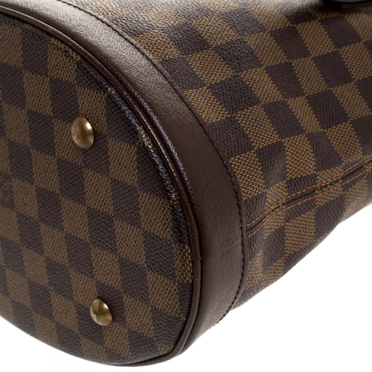 Pre Owned Louis Vuitton Damier Ebene Canvas Marais Bucket Bag 