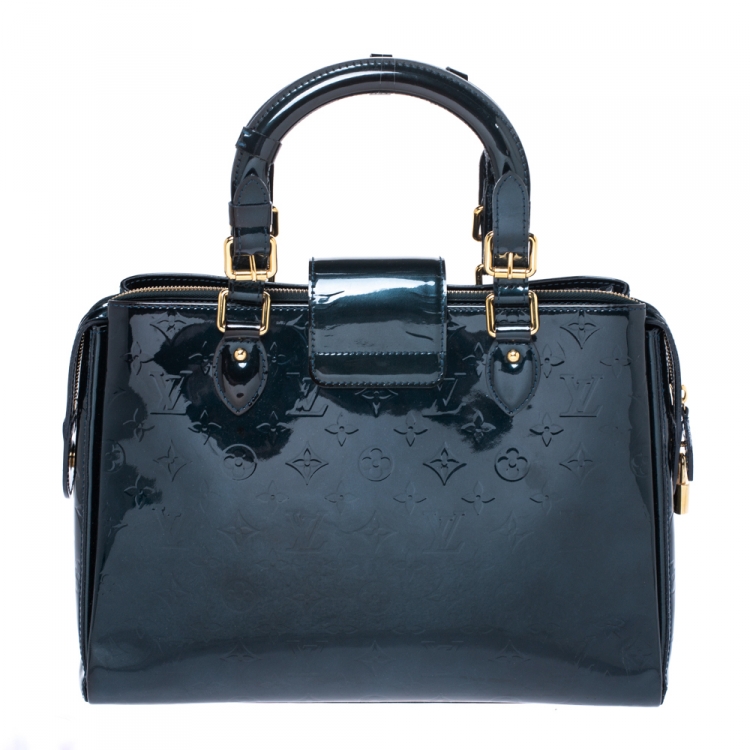 Pre Owned Louis Vuitton Blue Nuit Monogram Vernis Melrose Avenue Bag