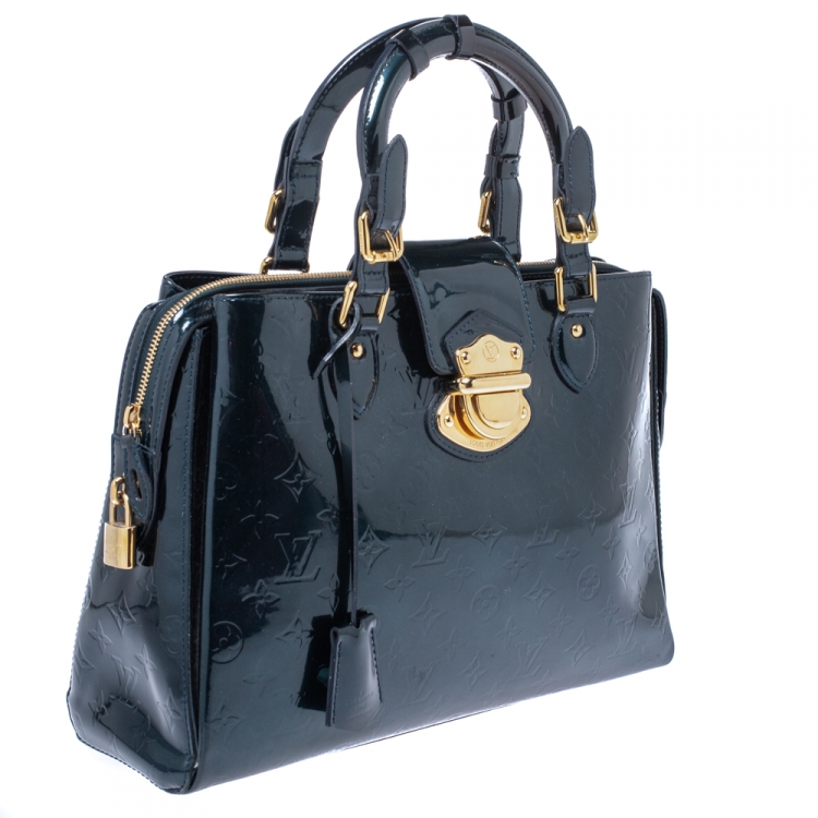 Pre Owned Louis Vuitton Blue Nuit Monogram Vernis Melrose Avenue Bag