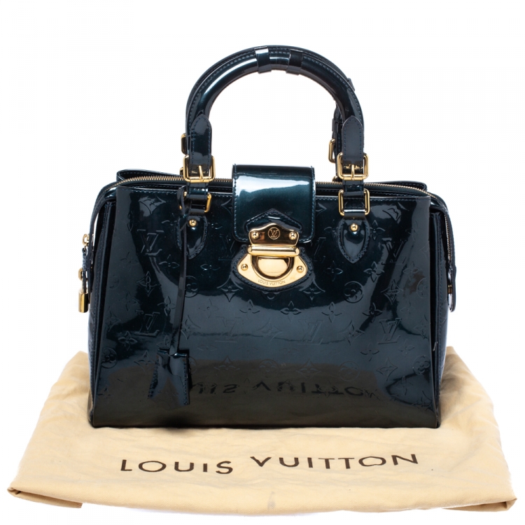 Pre Owned Louis Vuitton Blue Nuit Monogram Vernis Melrose Avenue Bag