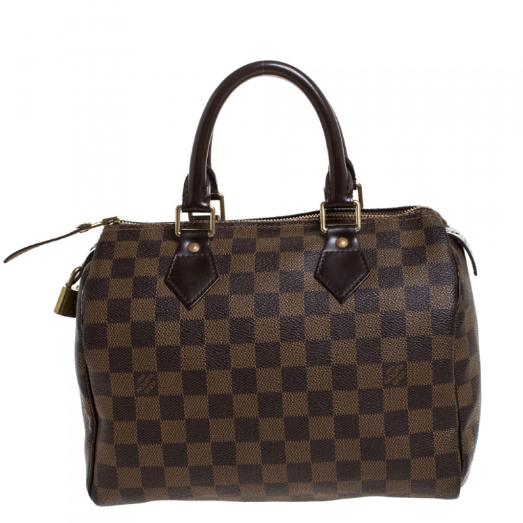 Pre Owned Louis Vuitton Monogram Ebene Canvas Speedy 25 Bag