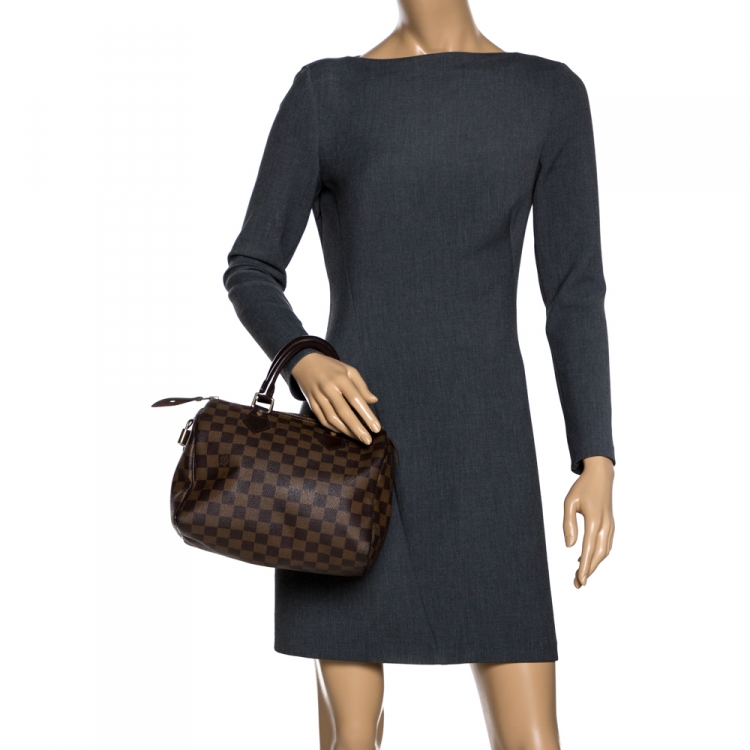 Pre Owned Louis Vuitton Monogram Ebene Canvas Speedy 25 Bag