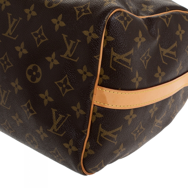 Pre Owned Louis Vuitton Monogram Canvas Limited Edition World Tour Speedy 30 Bag