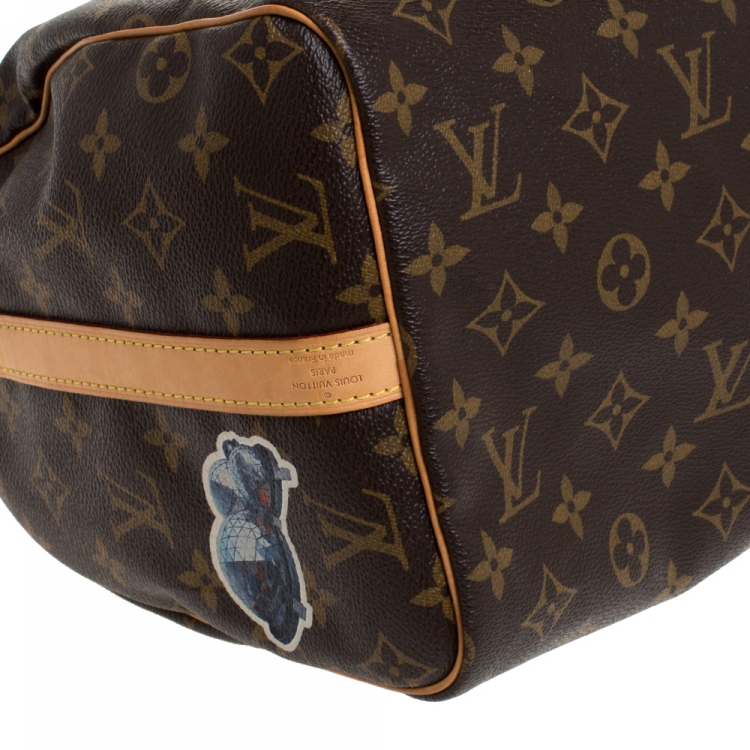 Pre Owned Louis Vuitton Monogram Canvas Limited Edition World Tour Speedy 30 Bag