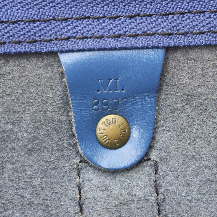 Pre Owned Louis Vuitton Toldeo Blue Epi Leather Keepall 45 Bag