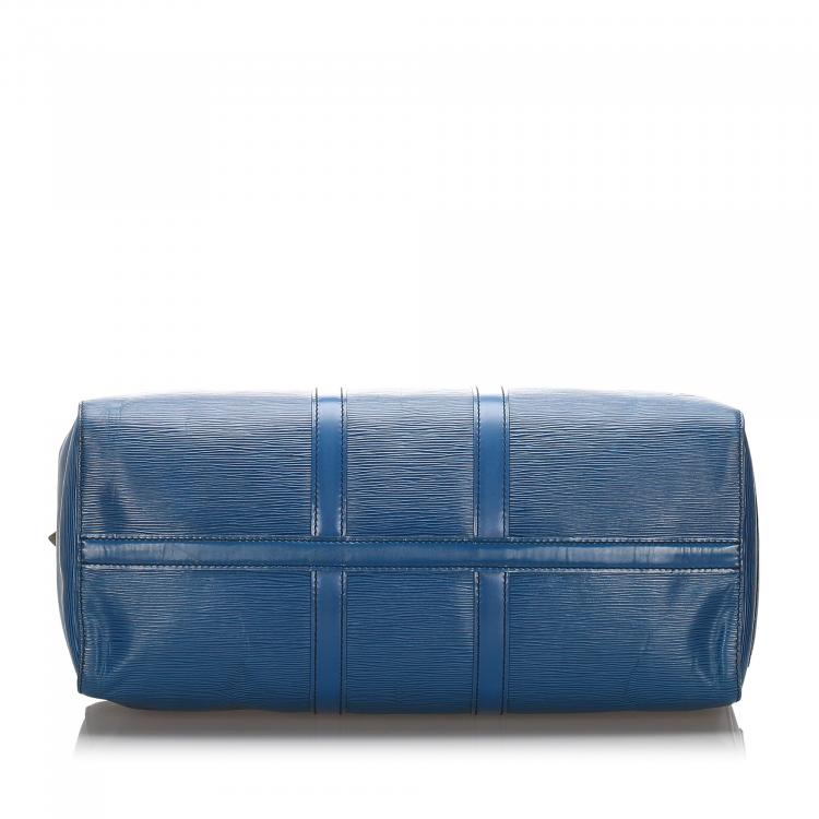 Pre Owned Louis Vuitton Toldeo Blue Epi Leather Keepall 45 Bag