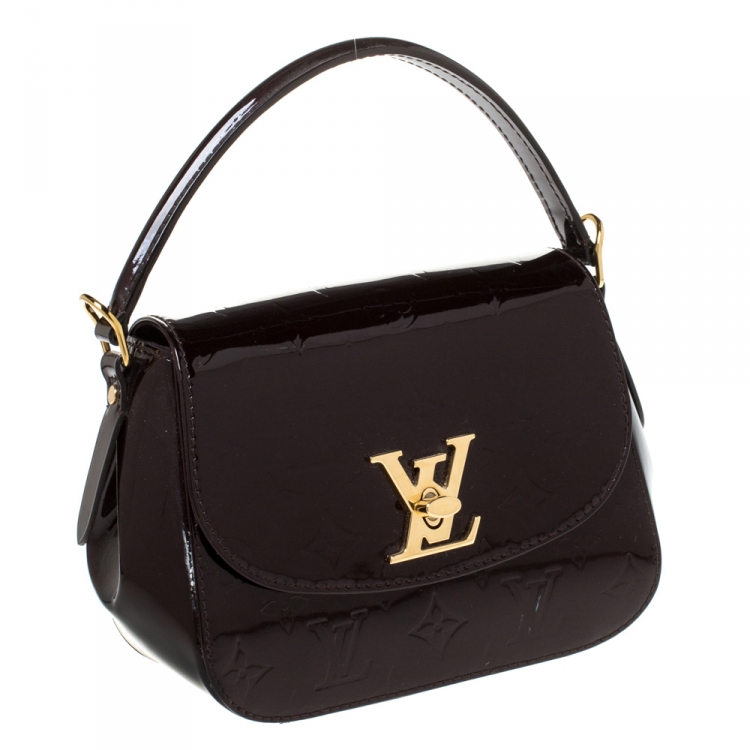 Pre Owned Louis Vuitton Amarante Monogram Vernis Pasadena Bag