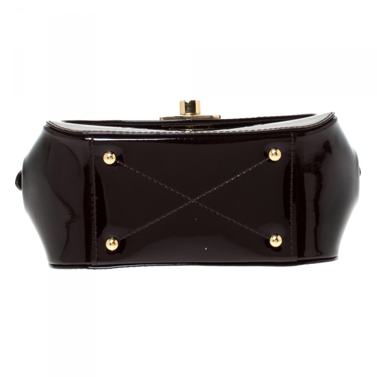 Pre Owned Louis Vuitton Amarante Monogram Vernis Pasadena Bag