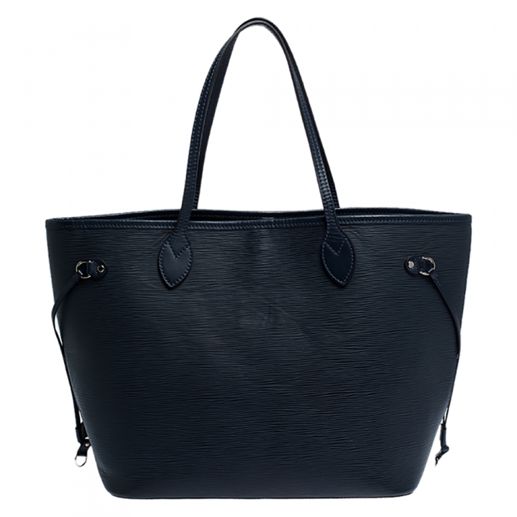 Pre Owned Louis Vuitton Blue Marine Epi Leather Neverfull MM Bag 