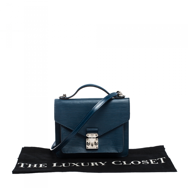 Pre Owned Louis Vuitton Indigo Epi Leather Monceau BB Bag