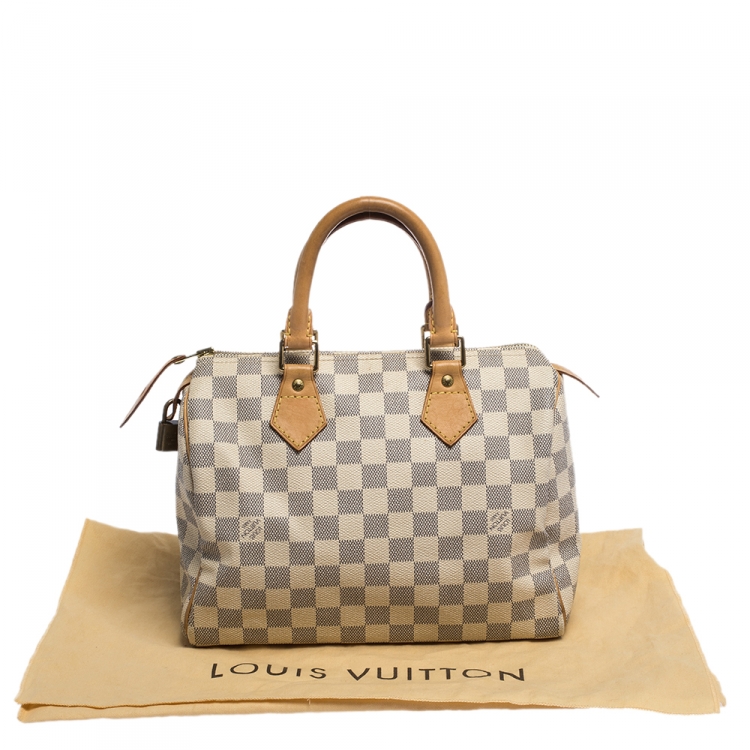 Pre Owned Louis Vuitton Damier Azur Speedy 25 Bag