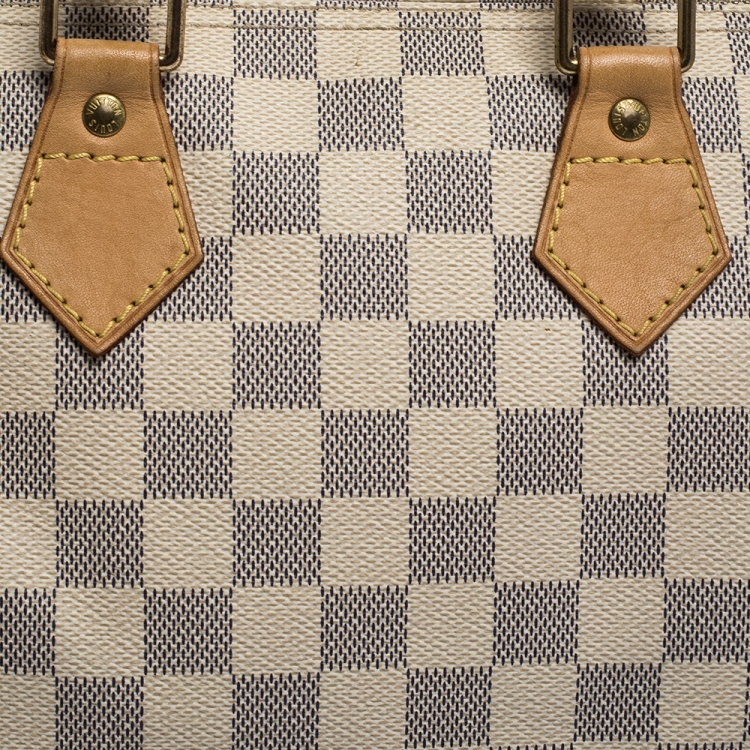 Pre Owned Louis Vuitton Damier Azur Speedy 25 Bag