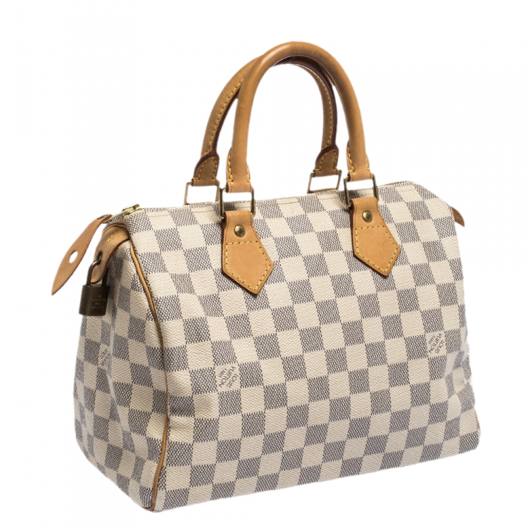 Pre Owned Louis Vuitton Damier Azur Speedy 25 Bag