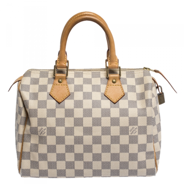 Pre Owned Louis Vuitton Damier Azur Speedy 25 Bag