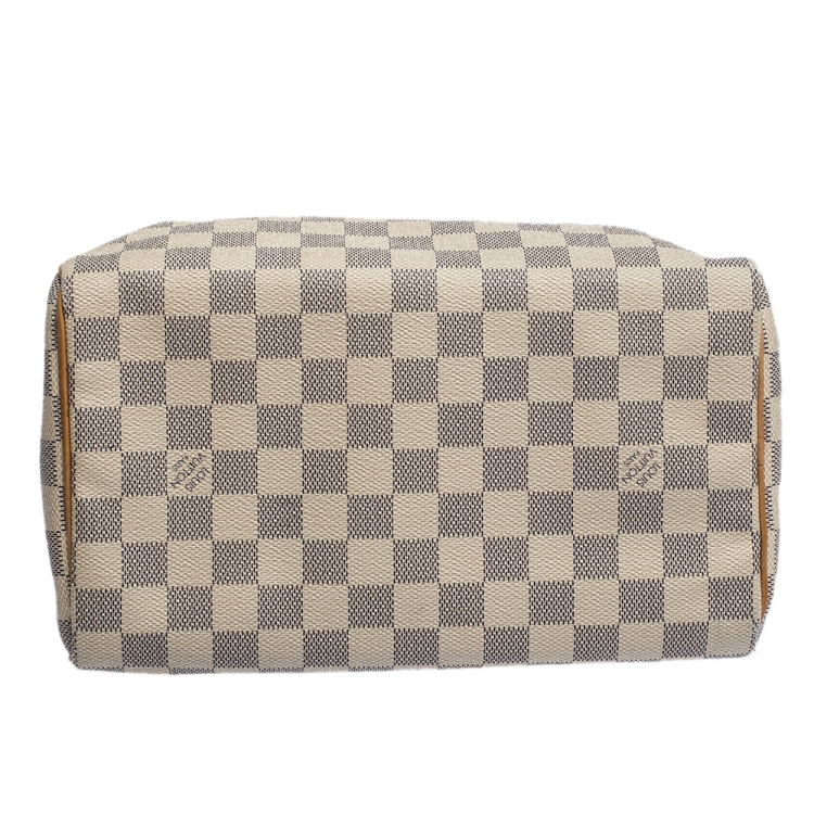 Pre Owned Louis Vuitton Damier Azur Speedy 25 Bag