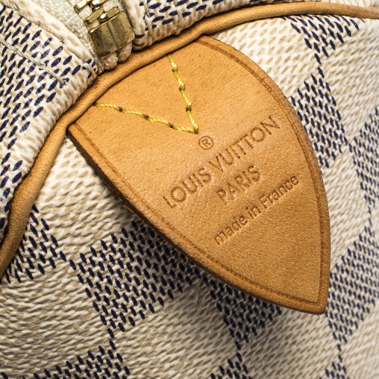 Pre Owned Louis Vuitton Damier Azur Speedy 25 Bag