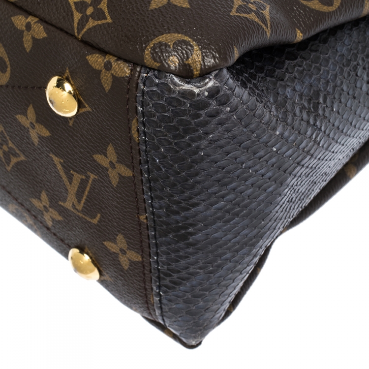 Pre Owned Louis Vuitton Monogram Canvas and Python Pallas Bag