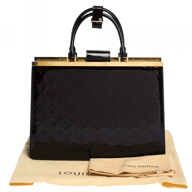 Pre Owned Louis Vuitton Terre D’Ombre Monogram Vernis Deesse GM Bag