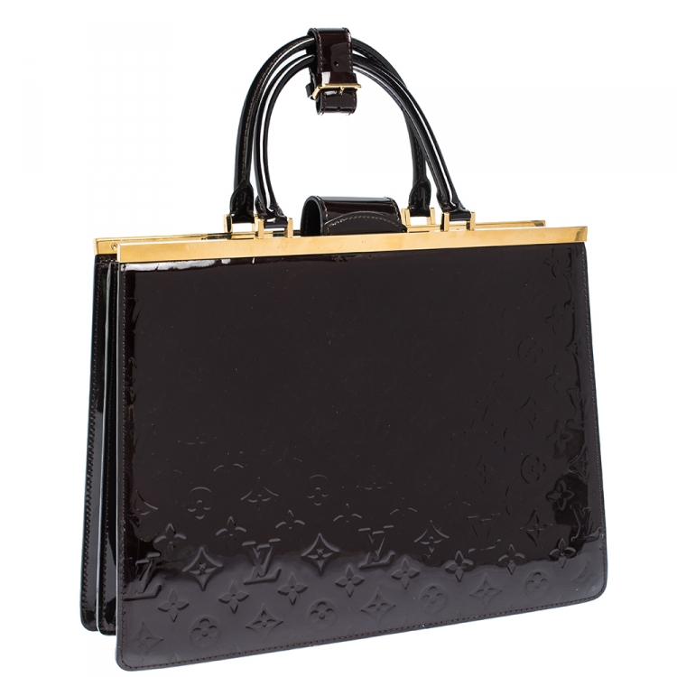 Pre Owned Louis Vuitton Terre D’Ombre Monogram Vernis Deesse GM Bag