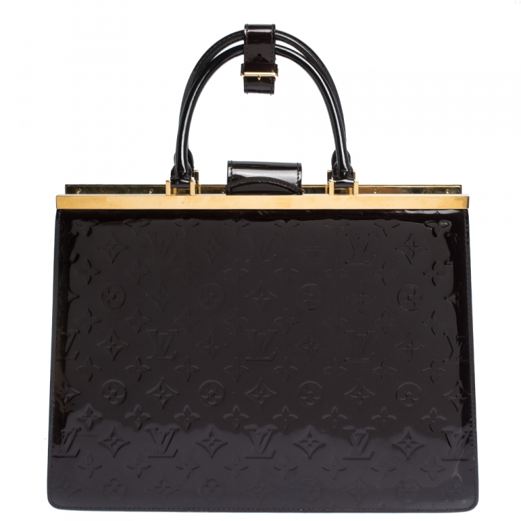 Pre Owned Louis Vuitton Terre D’Ombre Monogram Vernis Deesse GM Bag