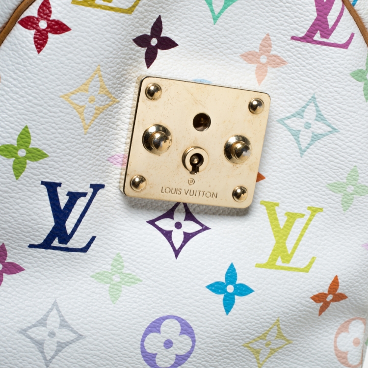 Pre Owned Louis Vuitton White Monogram Multicolore Canvas Speedy 30 Bag
