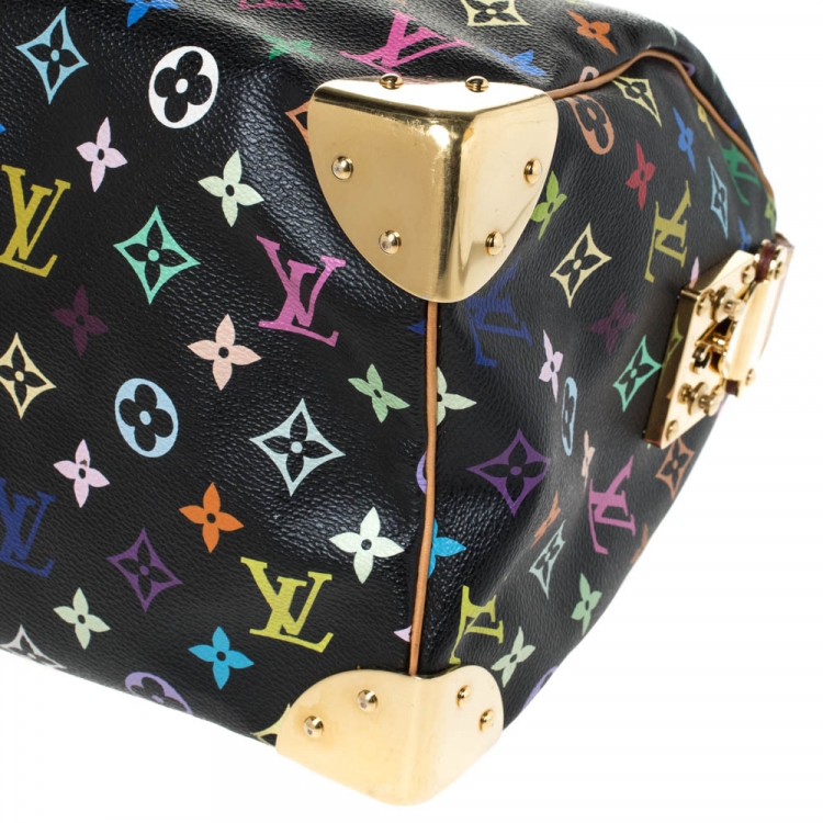 Pre Owned Louis Vuitton Black Multicolore Monogram Canvas Speedy 30 Bag