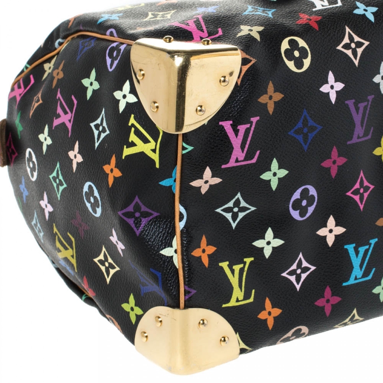 Pre Owned Louis Vuitton Black Multicolore Monogram Canvas Speedy 30 Bag