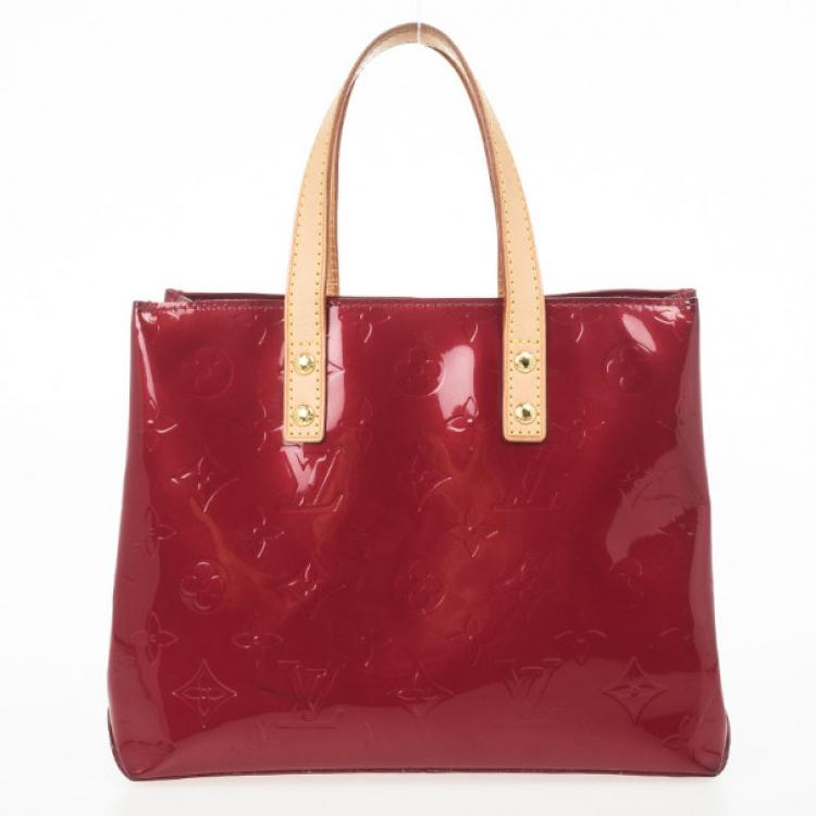 Louis Vuitton Bag Reade Monogram Vernis Pm Red Patent Leather Tote Small